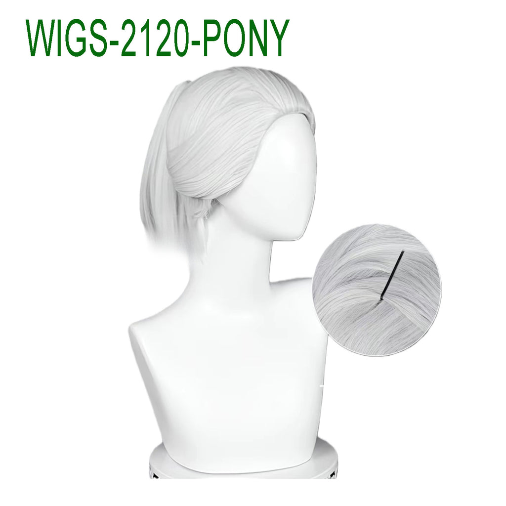 Silver Gray Straight Wigs-35-40cm Anime Cosplay Fake Hair