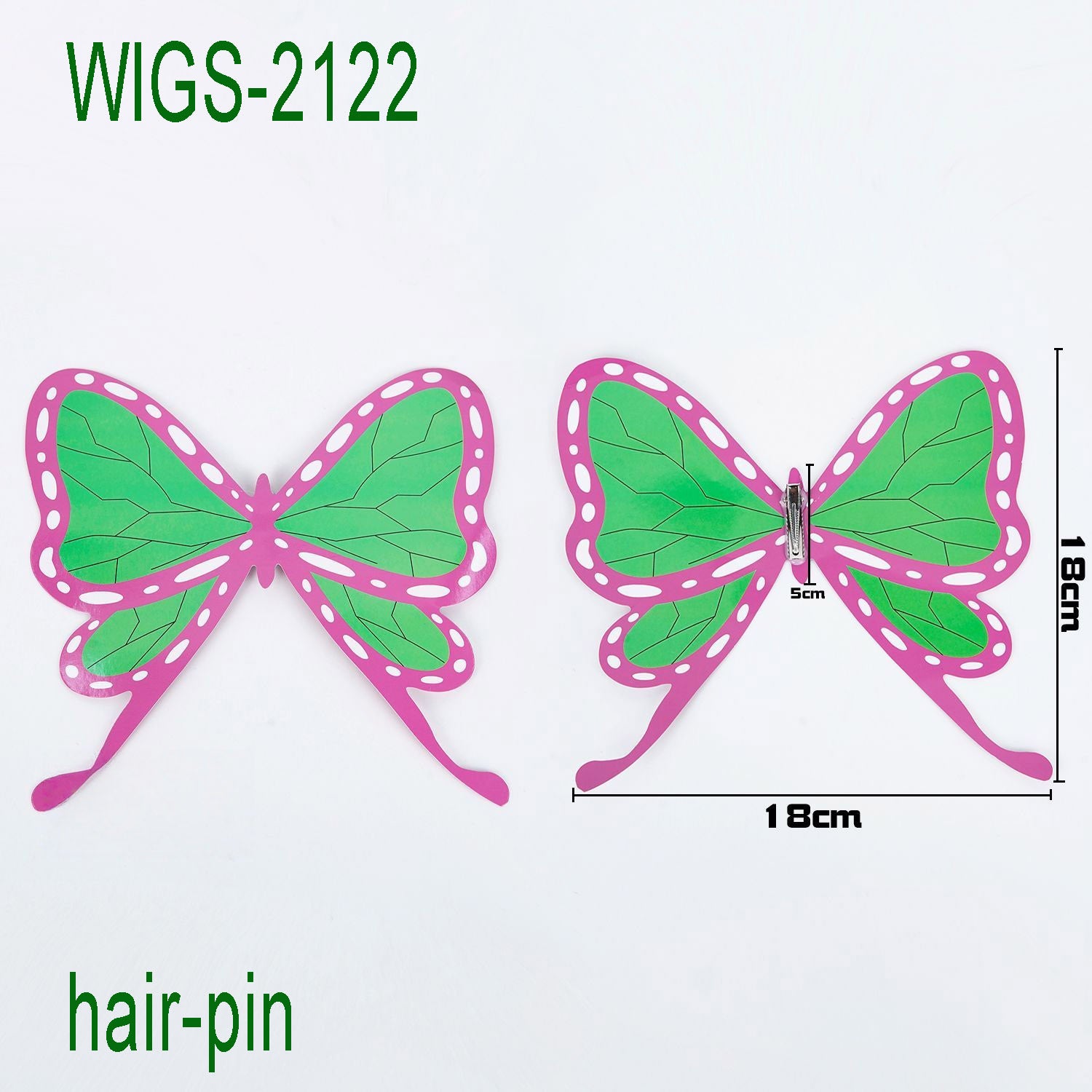 Middel Part Long Black Straight Wig - 80cm Anime Cosplay Fake Hair with Two Butterfly Hairpin