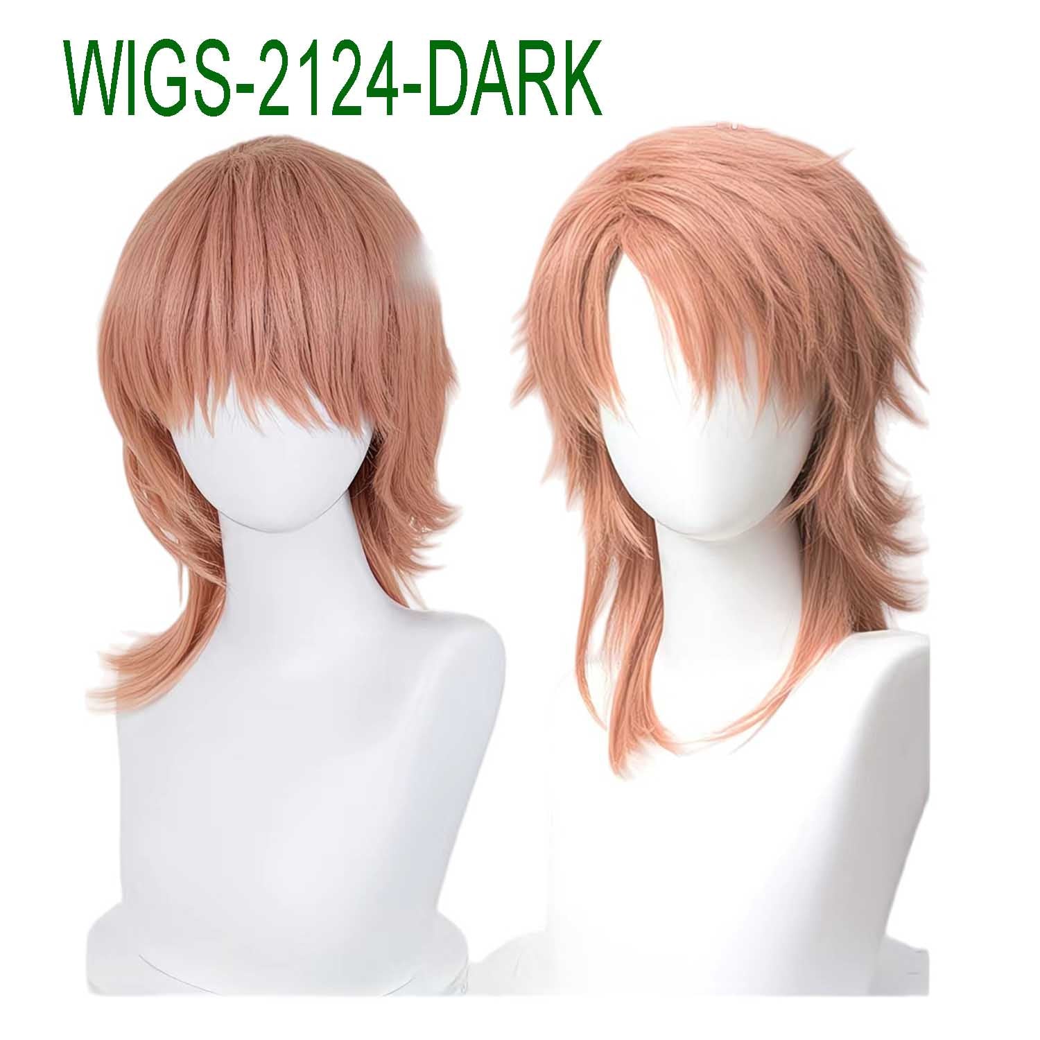 Orange Pink Anime Wigs - 40cm/55cm Long Curl Cosplay Wig