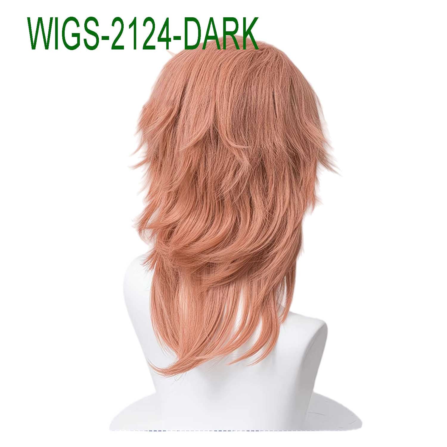 Orange Pink Anime Wigs - 40cm/55cm Long Curl Cosplay Wig