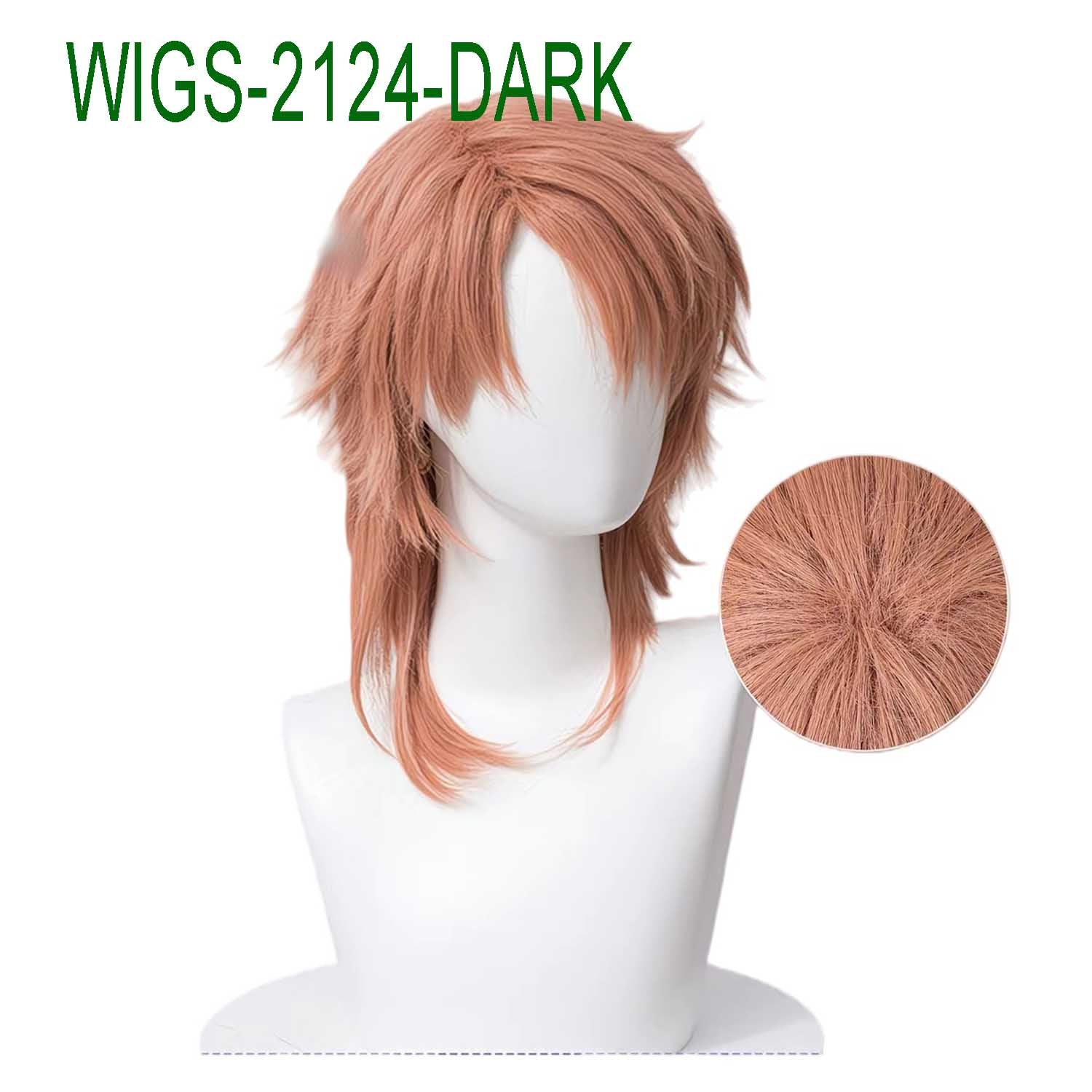 Orange Pink Anime Wigs - 40cm/55cm Long Curl Cosplay Wig