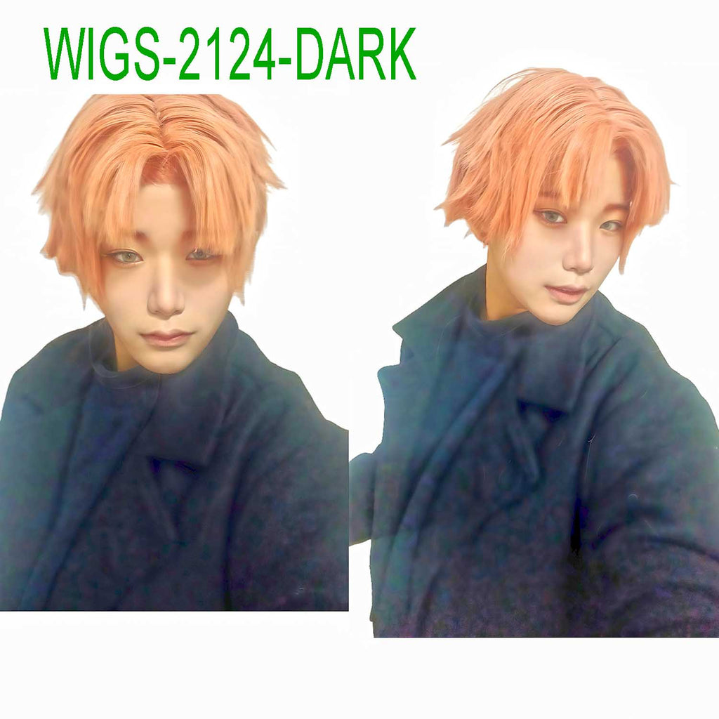 Orange Pink Anime Wigs - 40cm/55cm Long Curl Cosplay Wig