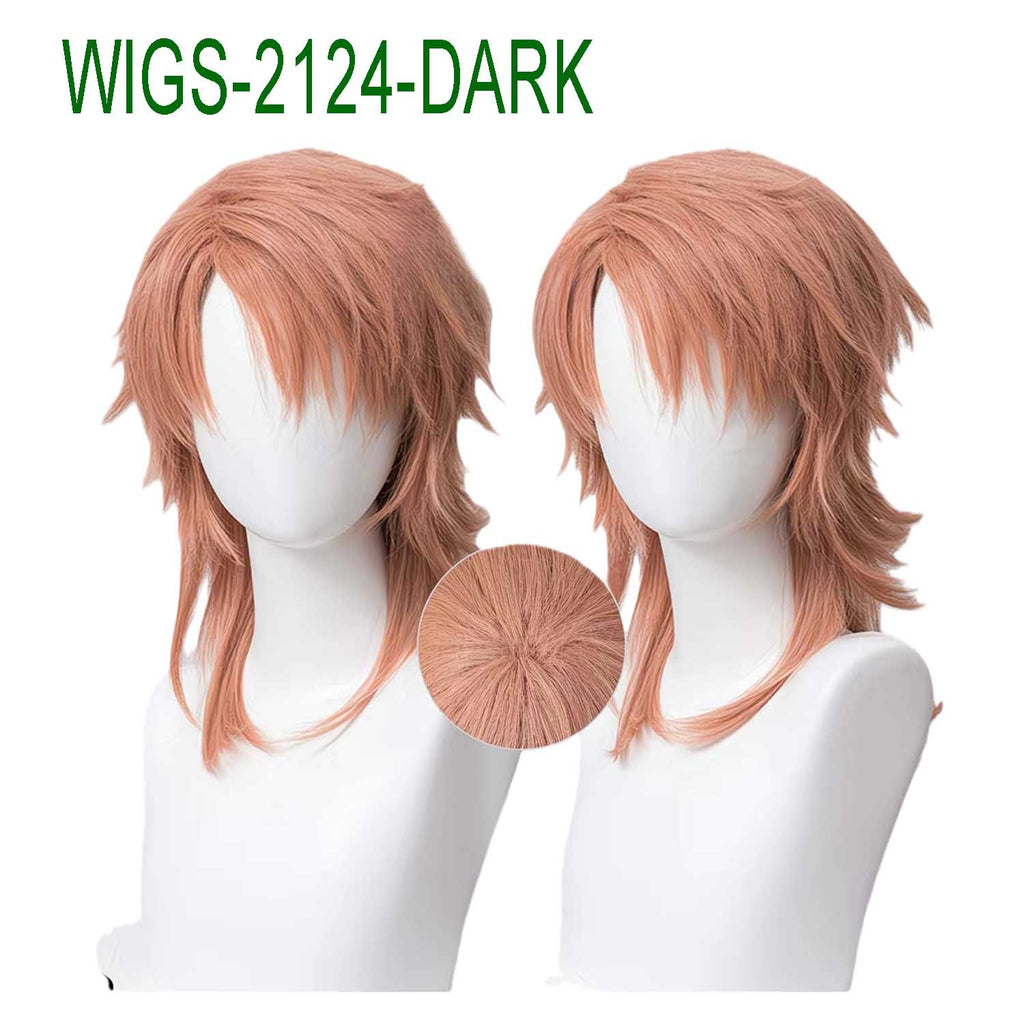 Orange Pink Anime Wigs - 40cm/55cm Long Curl Cosplay Wig