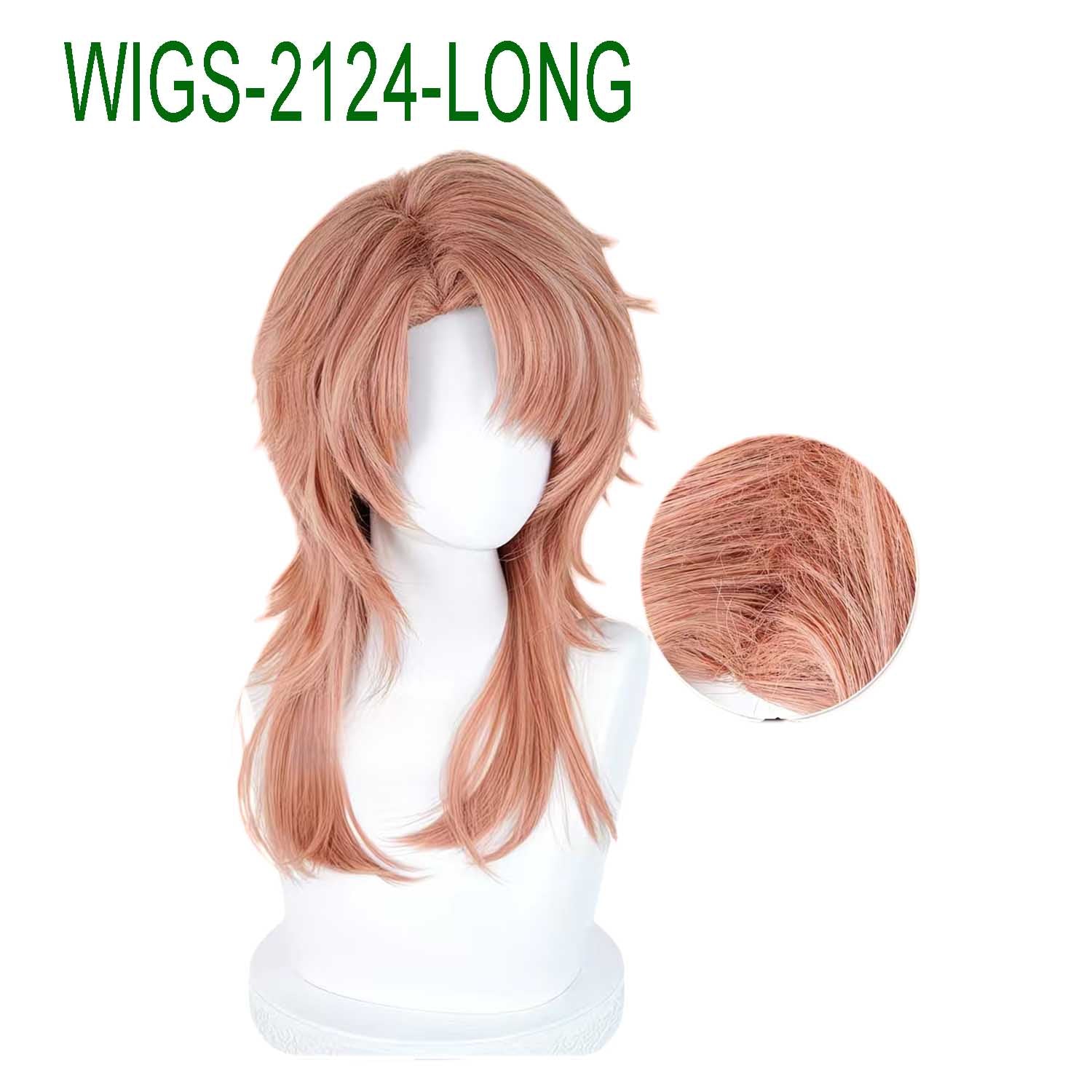 Orange Pink Anime Wigs - 40cm/55cm Long Curl Cosplay Wig