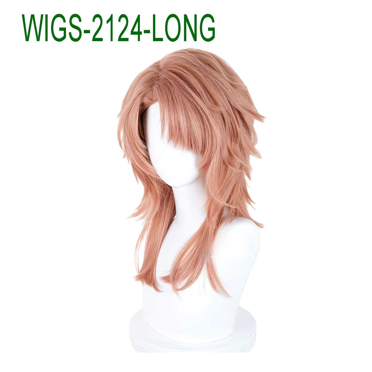 Orange Pink Anime Wigs - 40cm/55cm Long Curl Cosplay Wig
