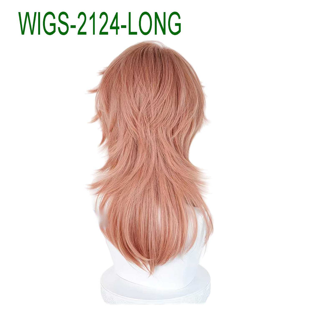 Orange Pink Anime Wigs - 40cm/55cm Long Curl Cosplay Wig