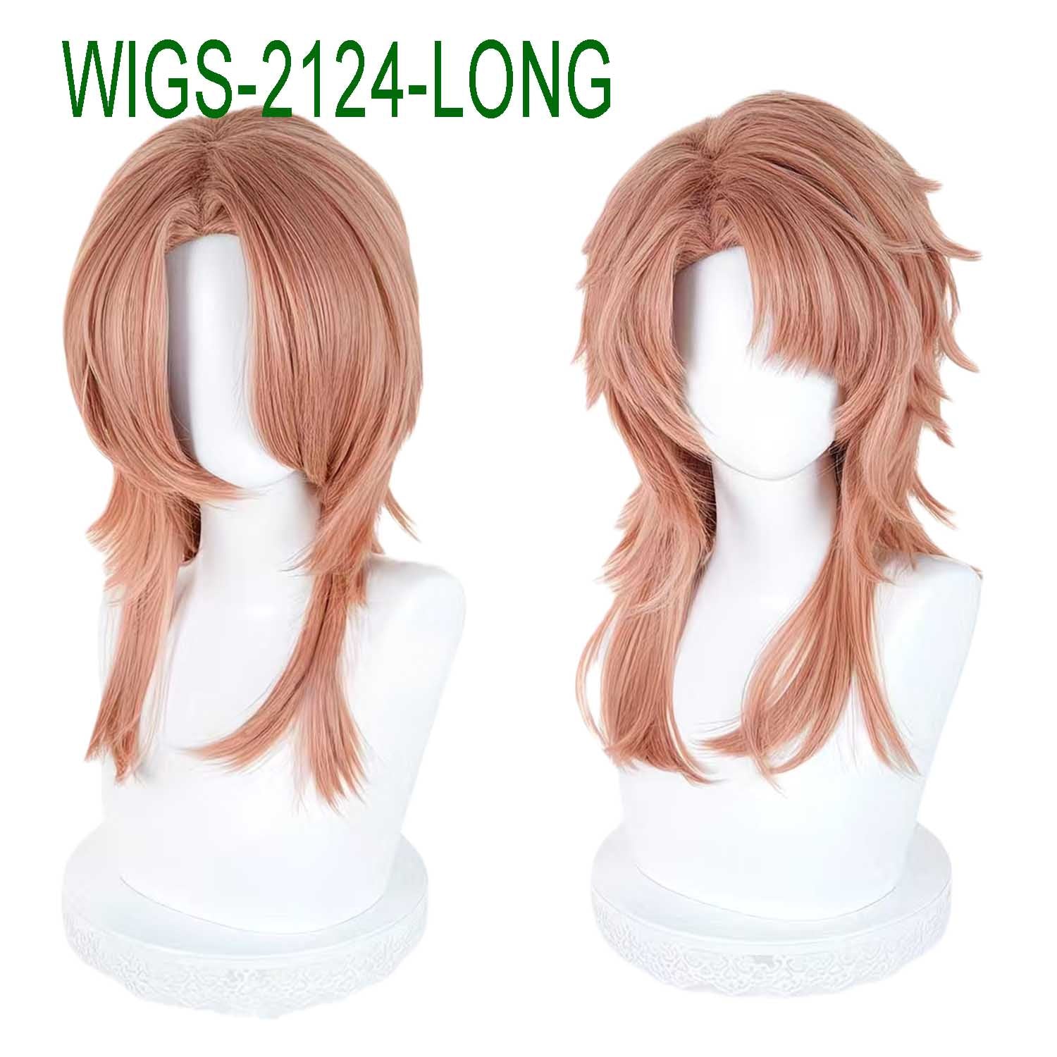 Orange Pink Anime Wigs - 40cm/55cm Long Curl Cosplay Wig