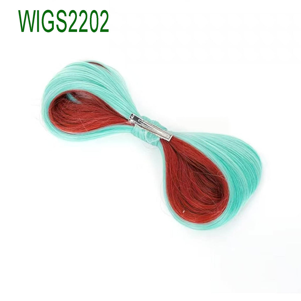 Fate Weaver Anime Long Wig - 100cm Green with Wine Red Hair with Long Braid