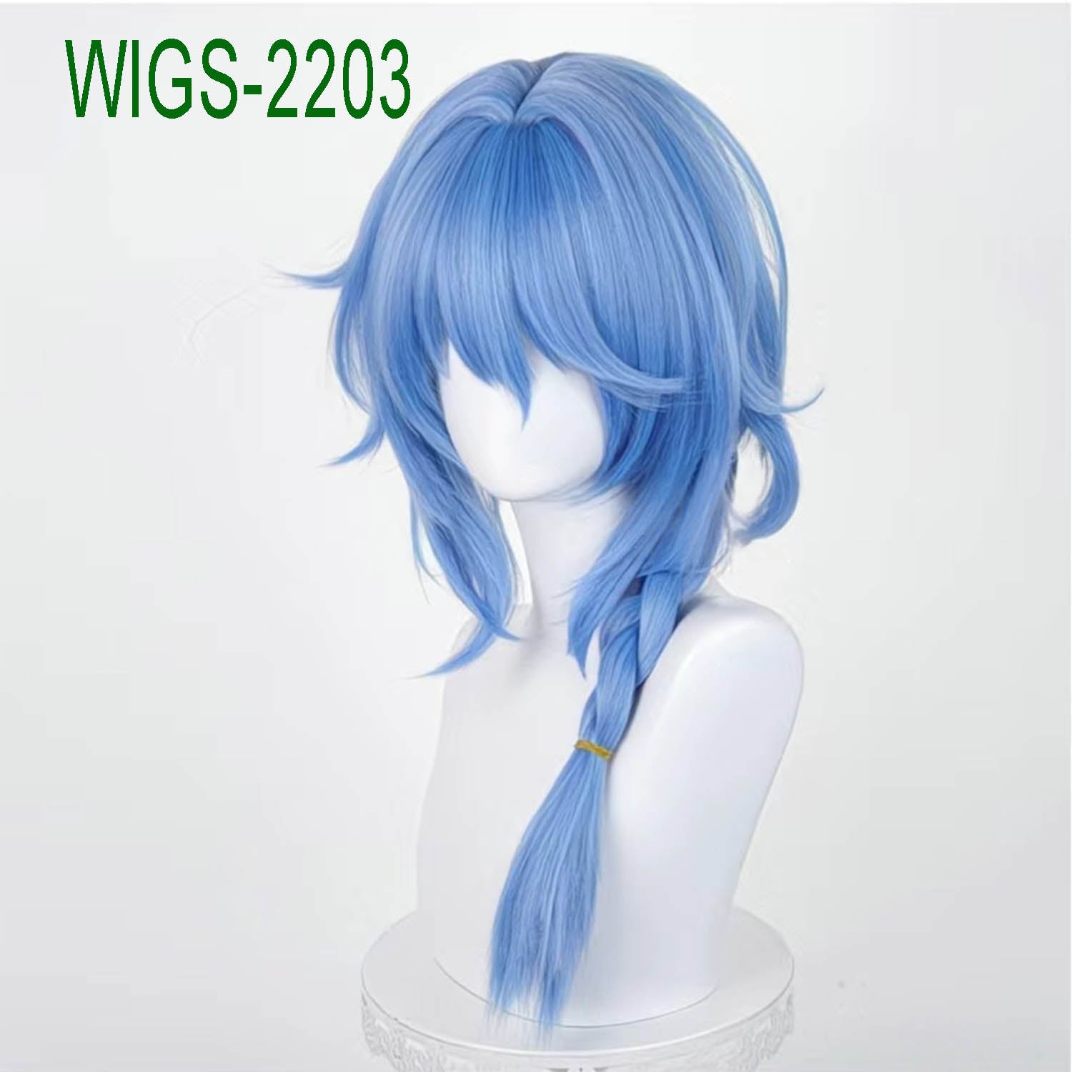 Stellar Strategist Long Blue Wig - 63cm Single Braids with Wispy Bangs