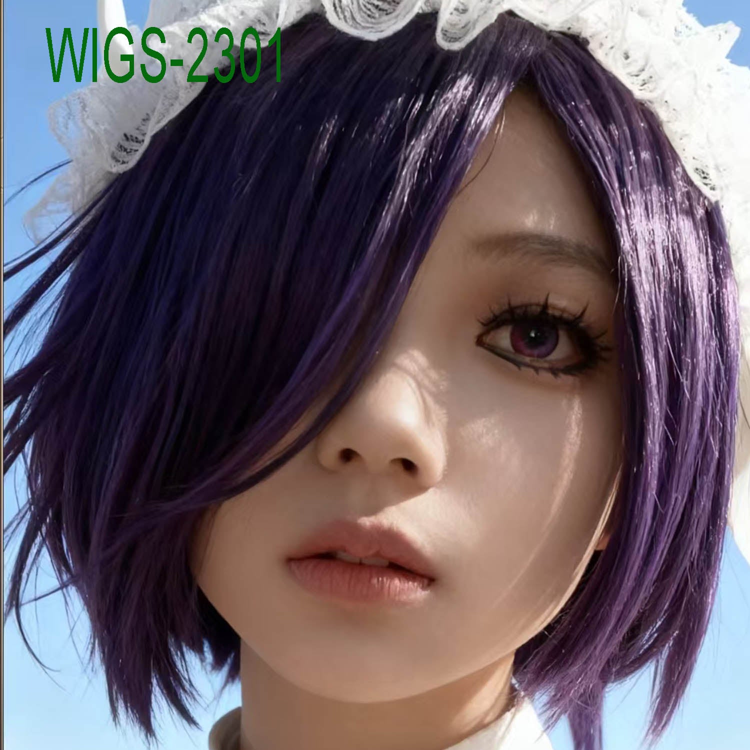 Deep Blue Purple Short Straight Wig - 30cm Anime Cosplay Hair Cut
