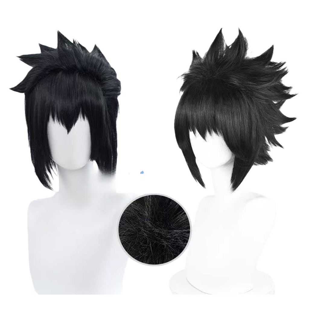 Black Anime Wigs with Ends Flipped out - 40cm Mid-length Cut Cosplay Wig
