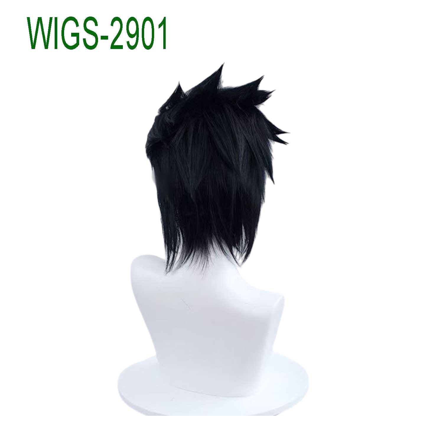 Black Anime Wigs with Ends Flipped out - 40cm Mid-length Cut Cosplay Wig