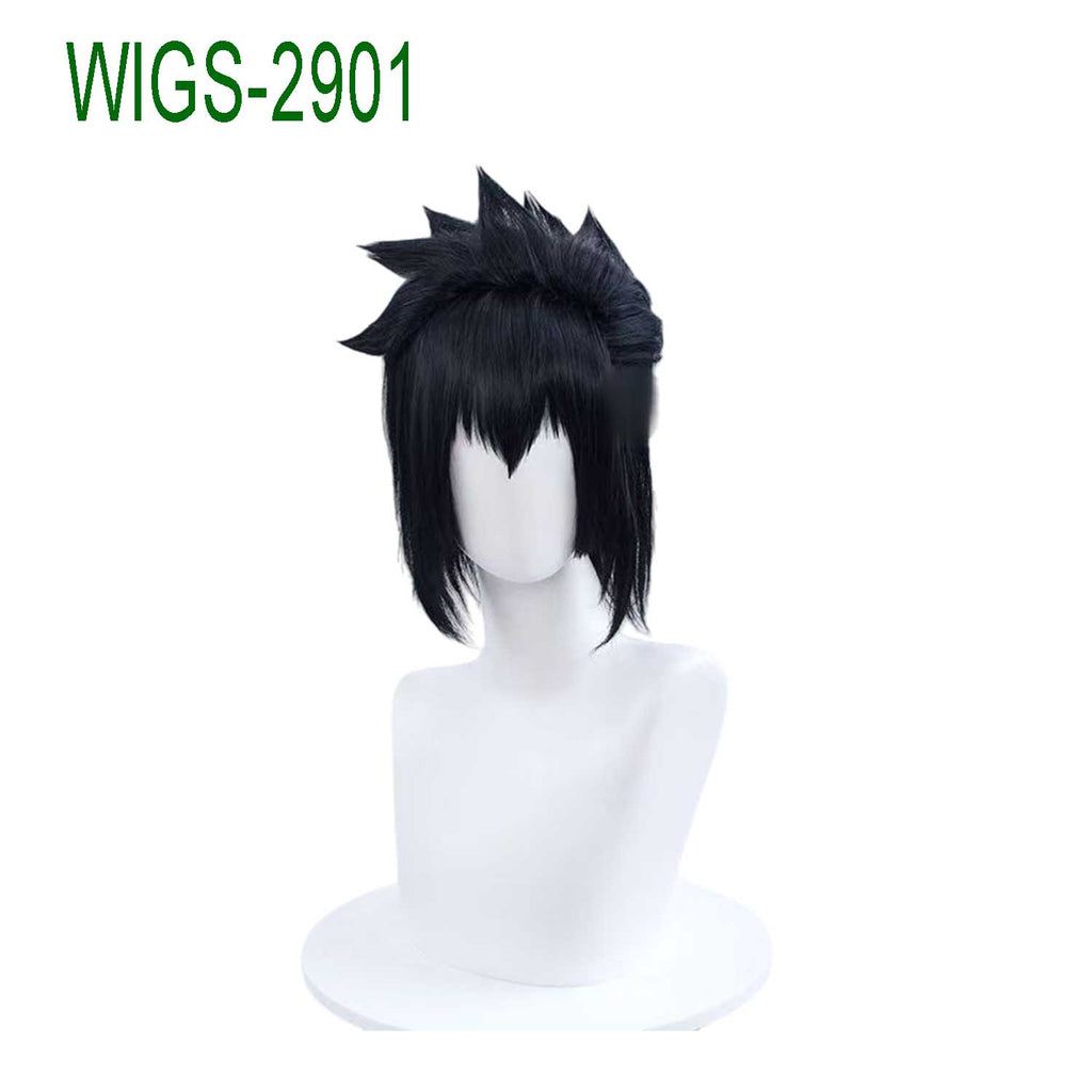 Black Anime Wigs with Ends Flipped out - 40cm Mid-length Cut Cosplay Wig