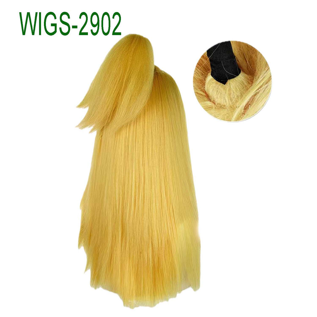 Yellow Anime Wigs with High Ponytail - 64cm Long Straight Cosplay Wig