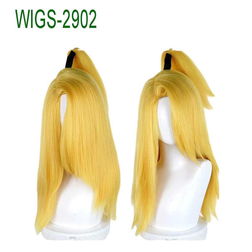 Yellow Anime Wigs with High Ponytail - 64cm Long Straight Cosplay Wig