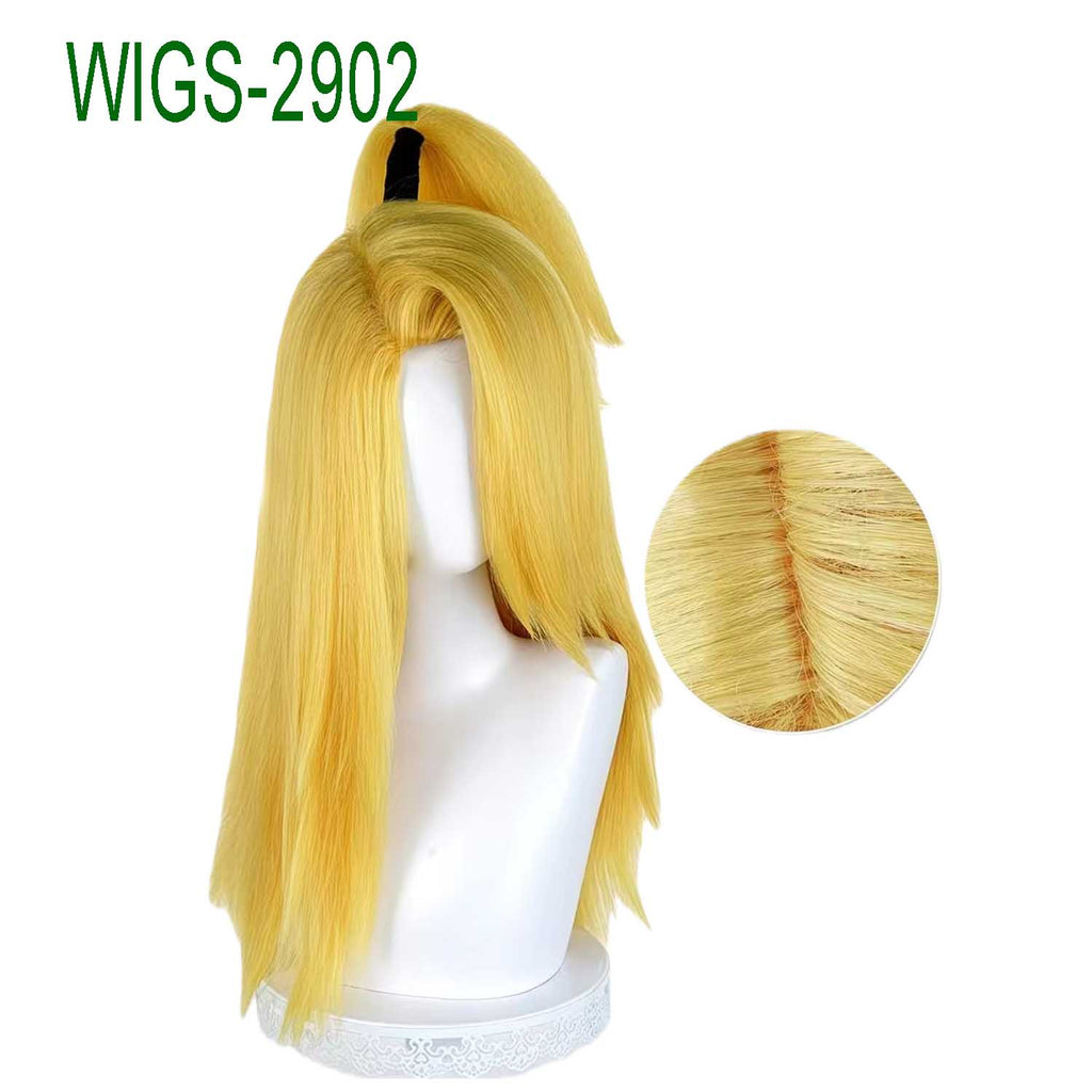 Yellow Anime Wigs with High Ponytail - 64cm Long Straight Cosplay Wig