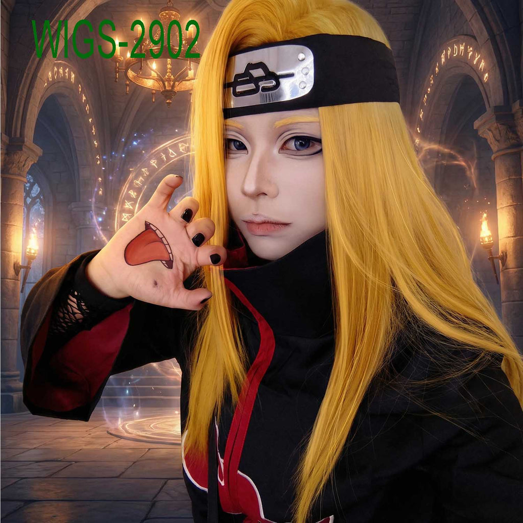 Yellow Anime Wigs with High Ponytail - 64cm Long Straight Cosplay Wig