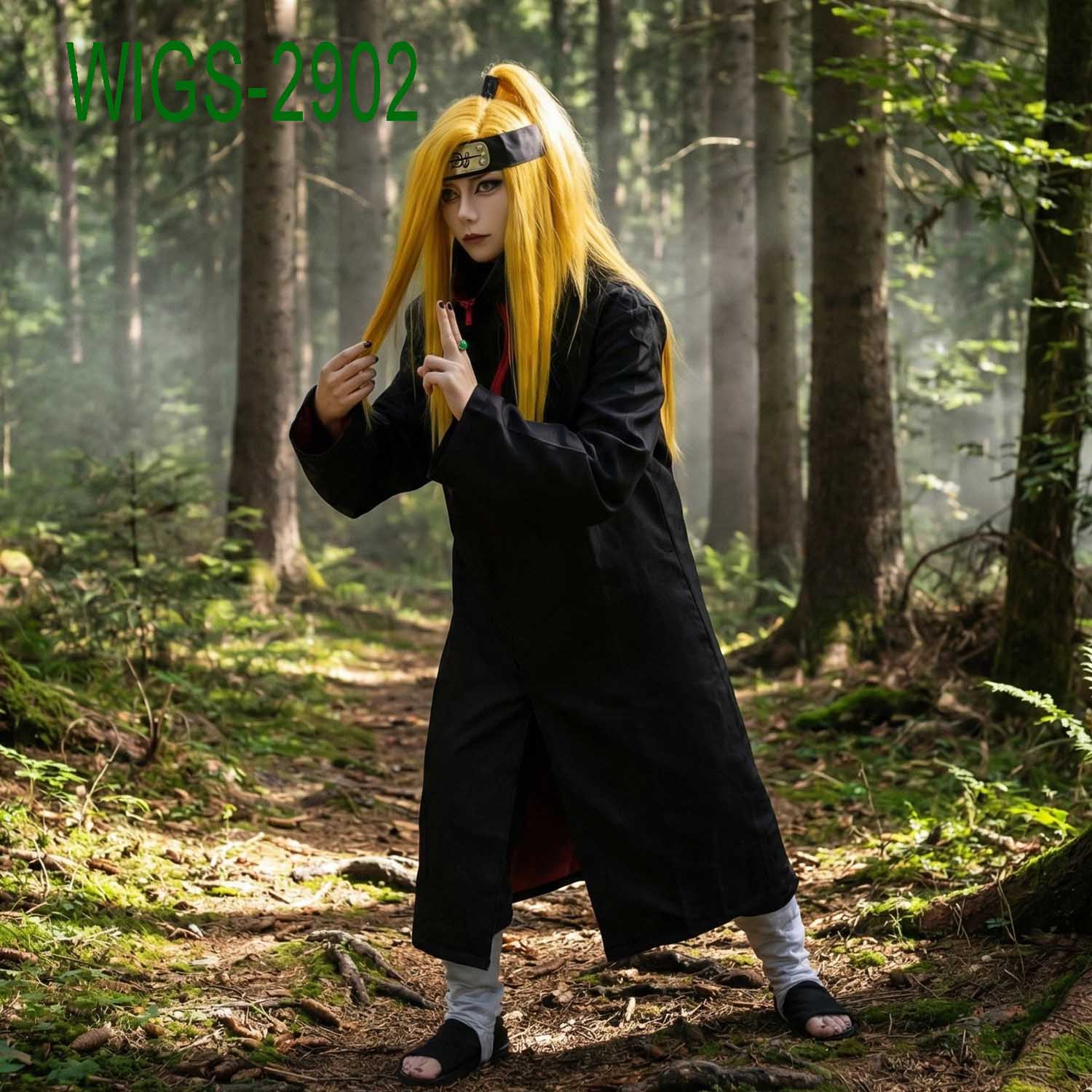 Yellow Anime Wigs with High Ponytail - 64cm Long Straight Cosplay Wig