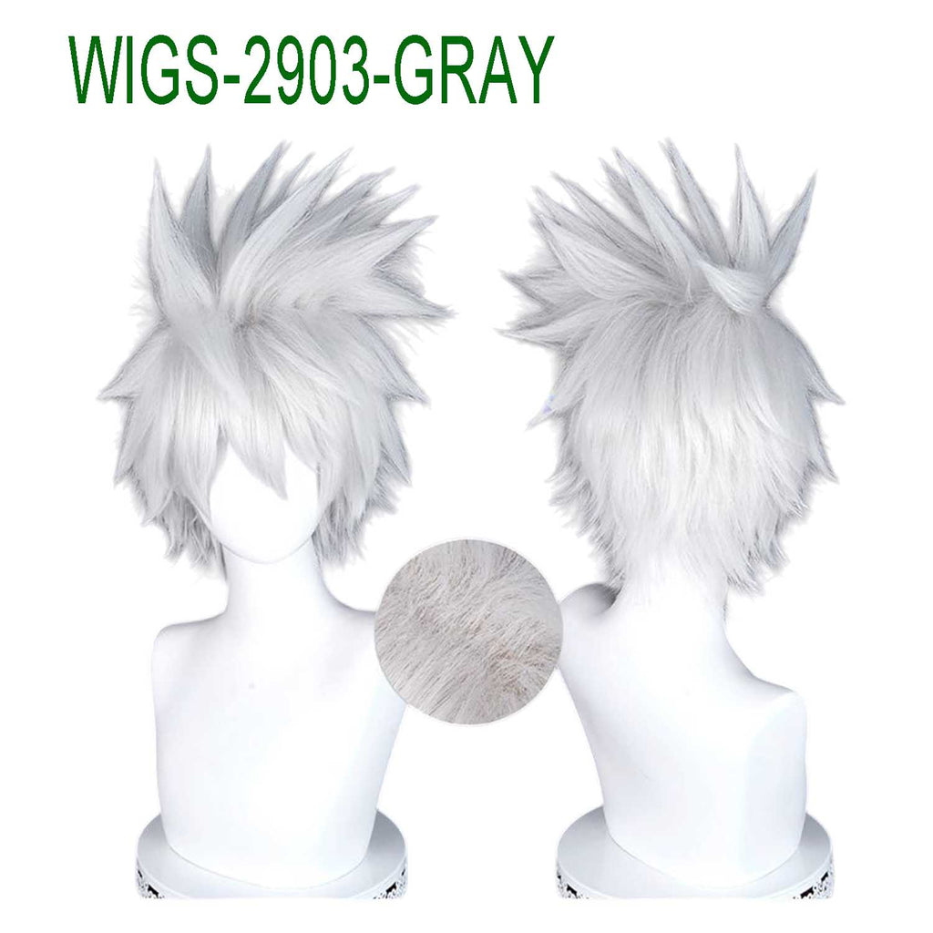 Silver Gray/White Cosplay Wigs with Ends Flipped out - 30cm Short Cosplay Wig