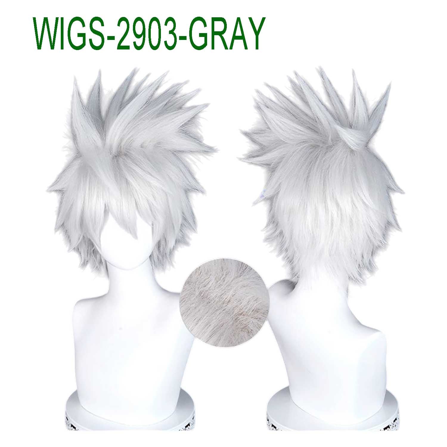Silver Gray/White Cosplay Wigs with Ends Flipped out - 30cm Short Cosplay Wig