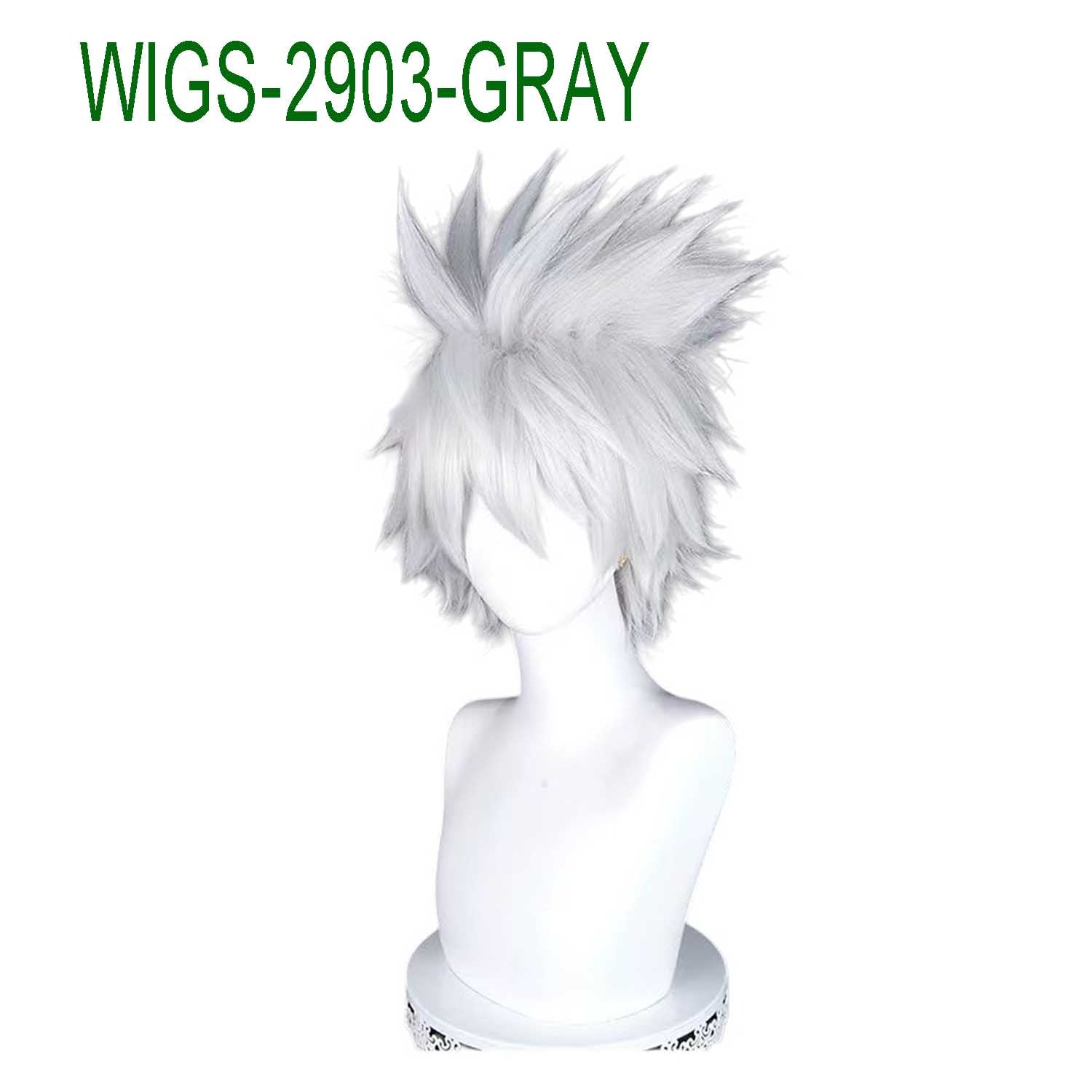 Silver Gray/White Cosplay Wigs with Ends Flipped out - 30cm Short Cosplay Wig