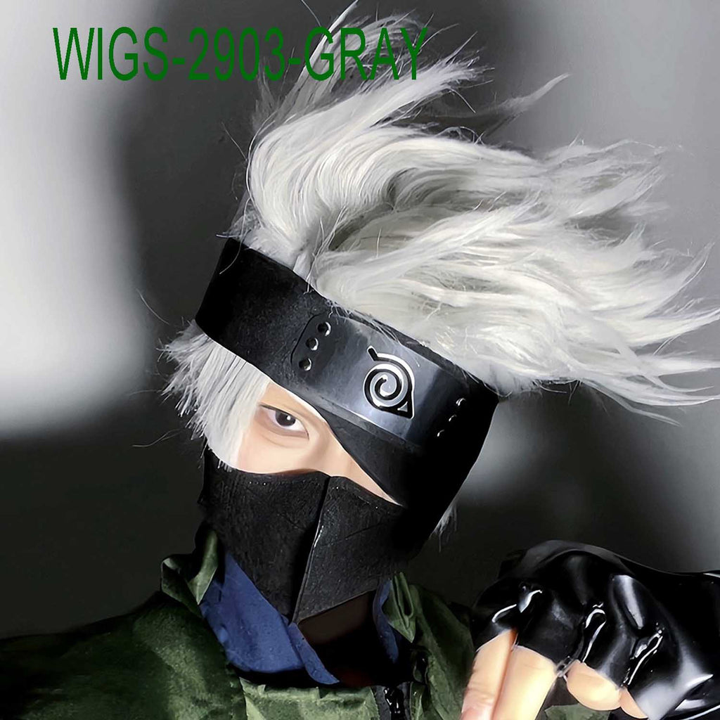 Silver Gray/White Cosplay Wigs with Ends Flipped out - 30cm Short Cosplay Wig