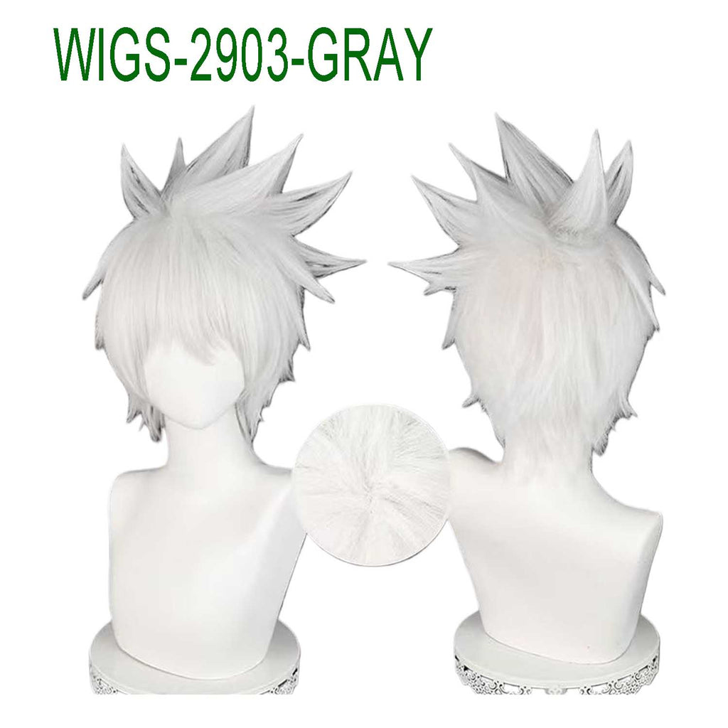 Silver Gray/White Cosplay Wigs with Ends Flipped out - 30cm Short Cosplay Wig