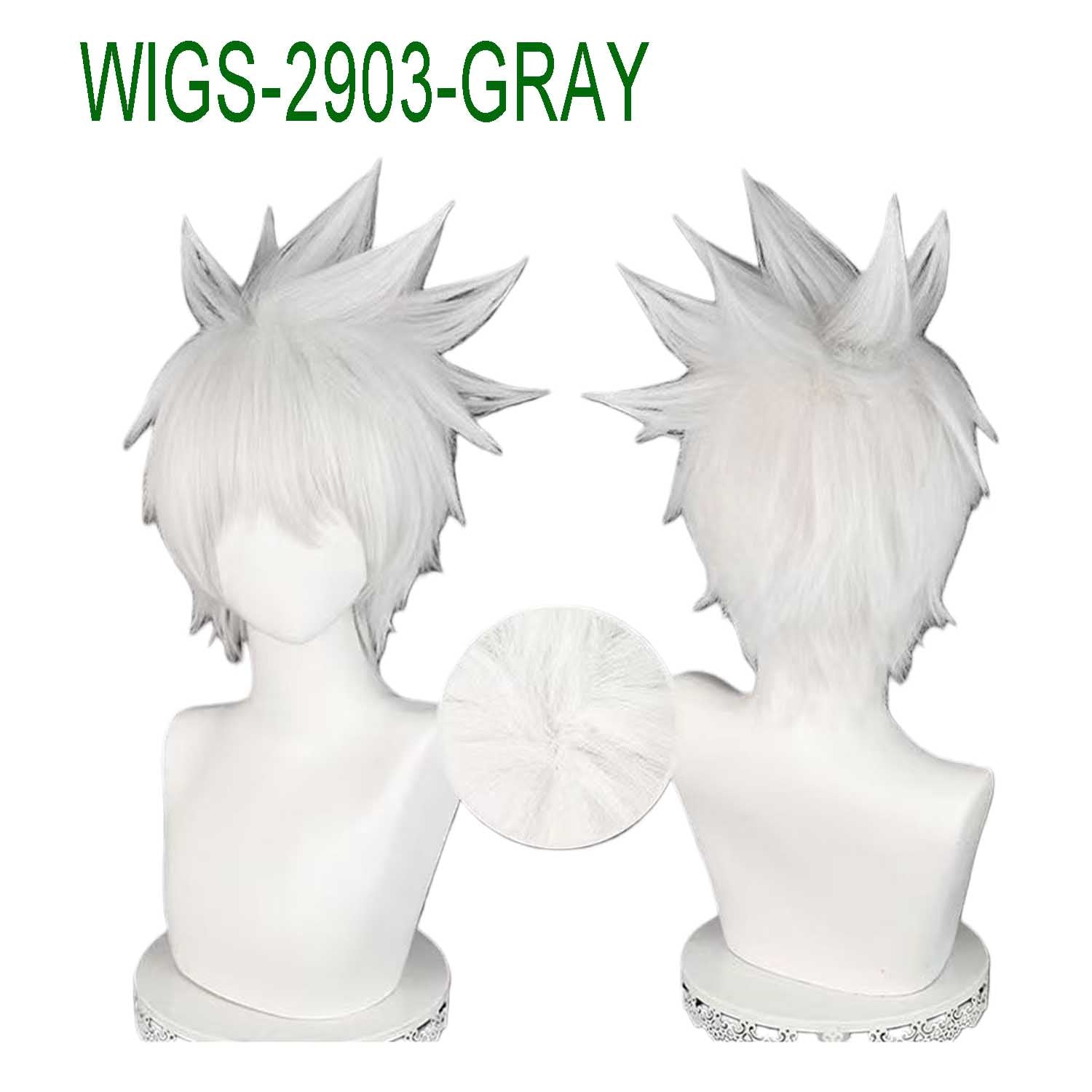 Silver Gray/White Cosplay Wigs with Ends Flipped out - 30cm Short Cosplay Wig