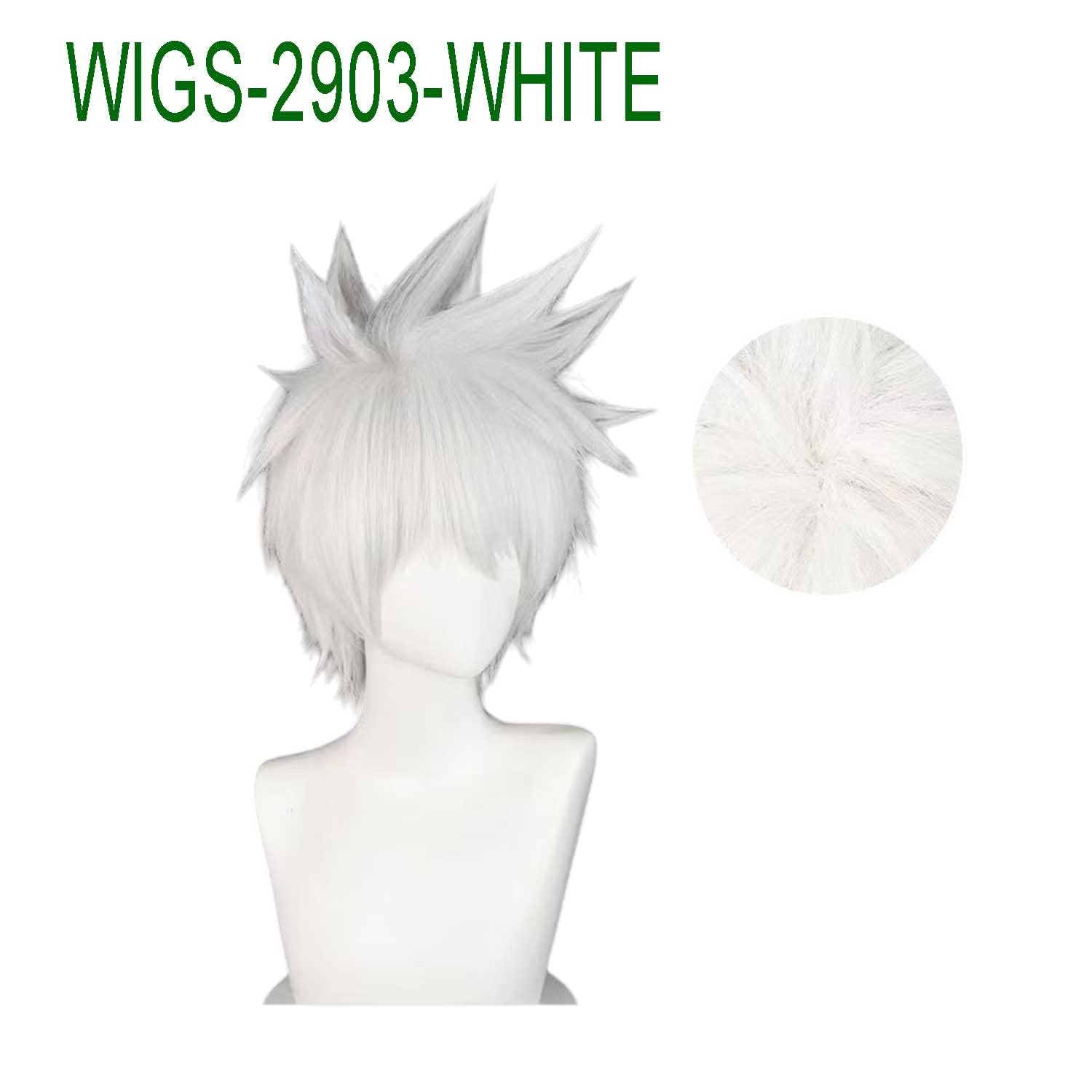 Silver Gray/White Cosplay Wigs with Ends Flipped out - 30cm Short Cosplay Wig