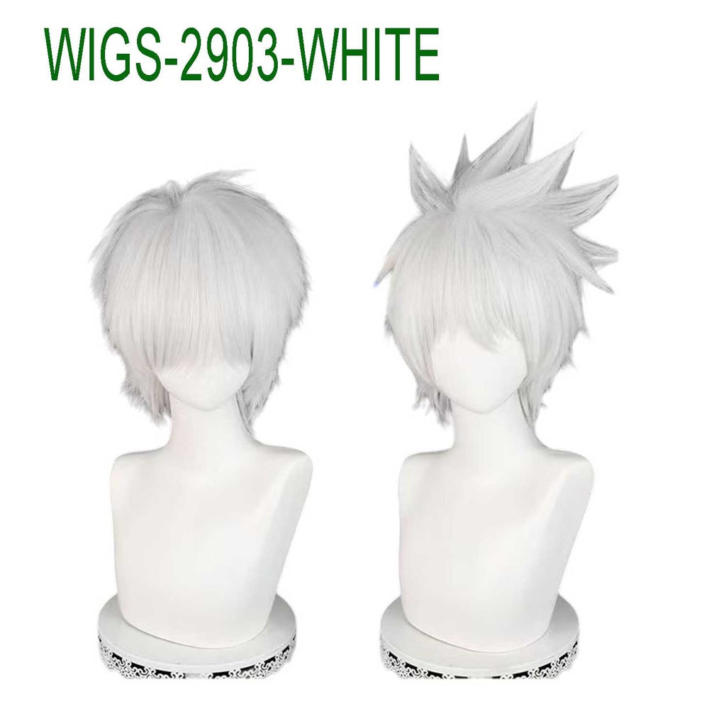Silver Gray/White Cosplay Wigs with Ends Flipped out - 30cm Short Cosplay Wig
