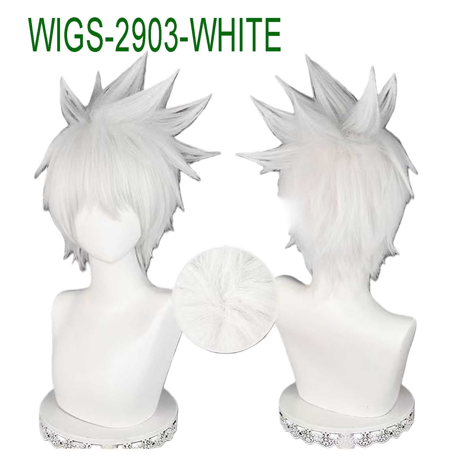Silver Gray/White Cosplay Wigs with Ends Flipped out - 30cm Short Cosplay Wig
