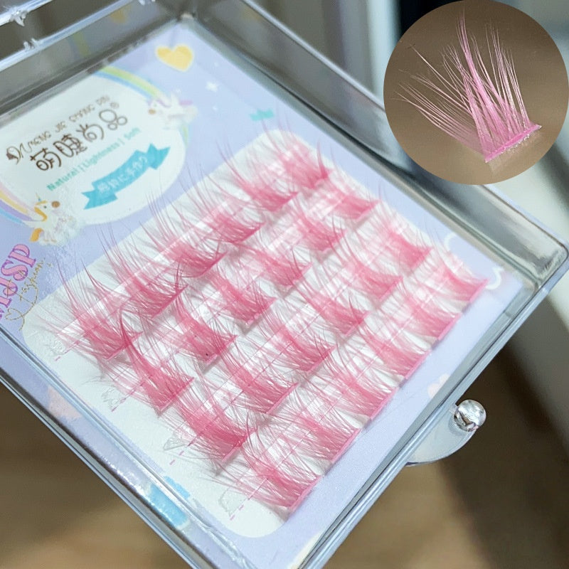 24Pcs Multi-Use Colored Segment Cross False Eyelashes – Cosplay Anime Makeup